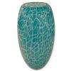 Vaso in Vetro di Murano "Atollo" – Silhouette Ovale Turchese e Bianco H30